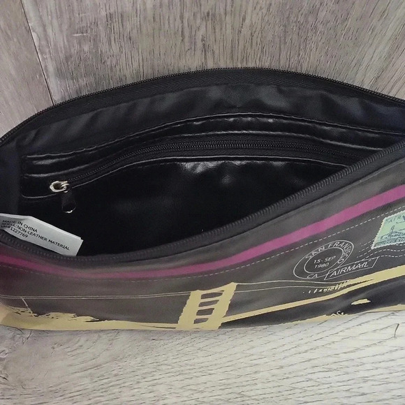 San Francisco Bridge Envelope Faux‎ Leather Zippered Multi Pocket Clutch - Picture 3 of 9